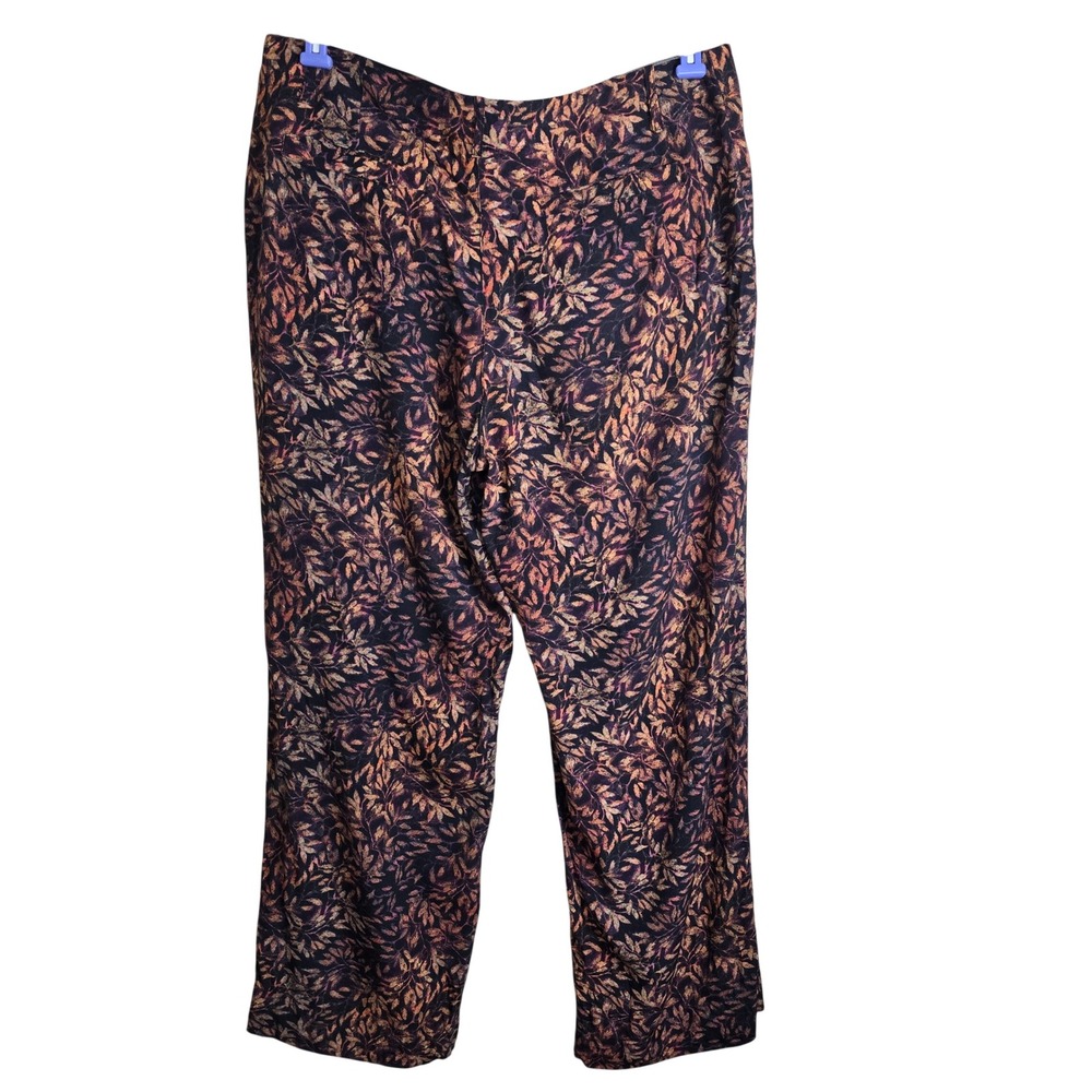 Peruvian Connection Boho Viscose Trousers Fall Leaf Print Size 14 As Is - Picture 2 of 8